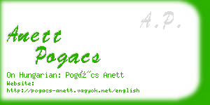 anett pogacs business card